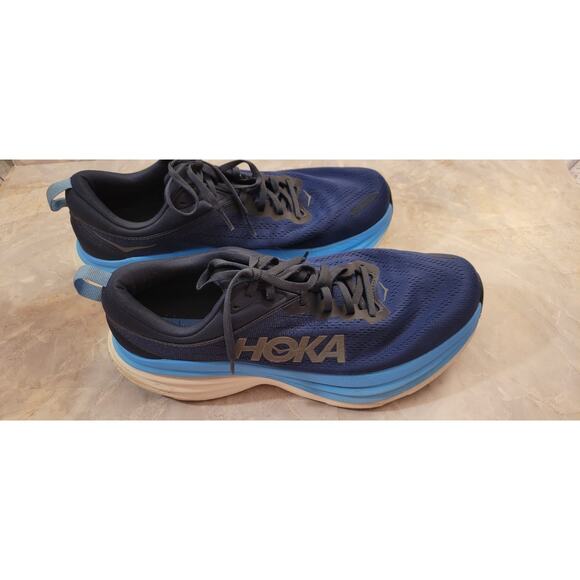 Hoka One One Bondi 8 Men's Outer Space/All Aboard SIZE 11 Blue White - Picture 11 of 11